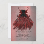 Gothic Fairy Crimson Gown | Deep Radiant Red Sheen Kaart (Voorkant)