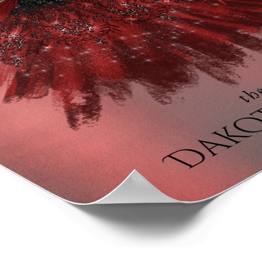 Gothic Fairy Crimson Gown | Deep Radiant Red Sheen Poster (Hoek)