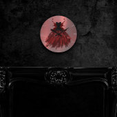 Gothic Fairy Crimson Gown | Deep Radiant Red Sheen Ronde Klok