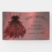 Gothic Fairy Crimson Gown | Deep Radiant Red Sheen Spandoek (Horizontaal)