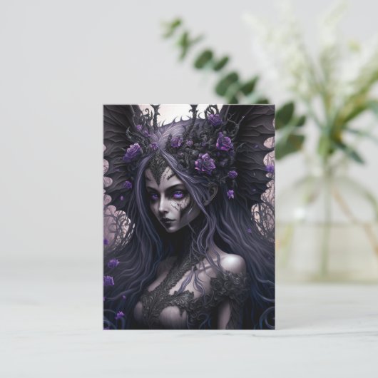 Gothic Fairy Dark Fantasy Art Briefkaart (Staand voorkant)