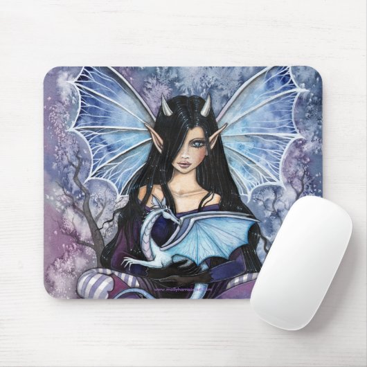 Gothic Fairy Dragon Mousepad van Molly Harrison Muismat (Met muis)