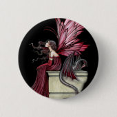 Gothic Fairy Dragon Pin, Button (Voorkant)