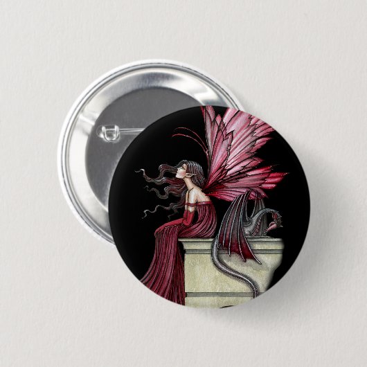Gothic Fairy Dragon Pin, Button (Voorkant /achterkant)