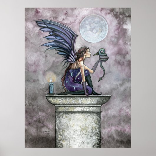 Gothic Fairy Dragon Poster Print door Molly Harris (Voorkant)