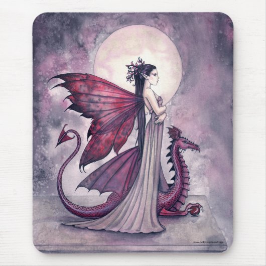 Gothic Fairy en Dragon Mousepad Muismat (Voorkant)
