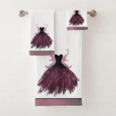 Gothic Fairy Fuchsia Gown | Punk Roze Magenta Bad Handdoek (Insitu)