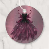 Gothic Fairy Fuchsia Gown | Punk Roze Magenta Bedankjes Labels (Voorkant)