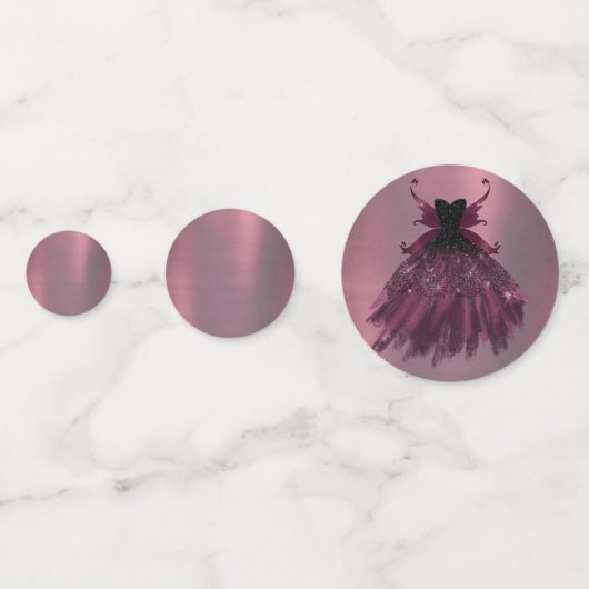 Gothic Fairy Fuchsia Gown | Punk Roze Magenta Confetti (Achterkanten)