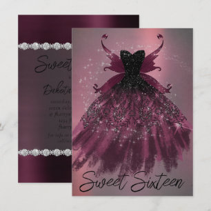 Gothic Fairy Fuchsia Gown   Punk Roze Magenta Kaart
