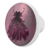 Gothic Fairy Fuchsia Gown | Punk Roze Magenta Keramische Knop (Rechts)