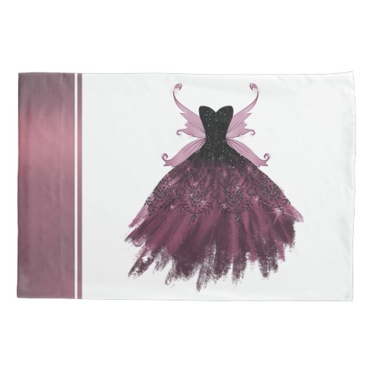 Gothic Fairy Fuchsia Gown | Punk Roze Magenta Kussensloop (Achterkant)
