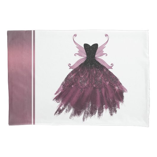 Gothic Fairy Fuchsia Gown | Punk Roze Magenta Kussensloop (Voorkant)