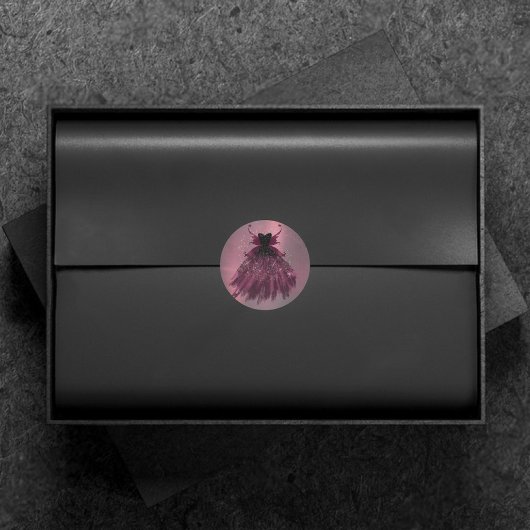 Gothic Fairy Fuchsia Gown | Punk Roze Magenta Ronde Sticker