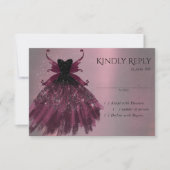 Gothic Fairy Fuchsia Gown | Punk Roze Magenta RSVP Kaartje (Voorkant)