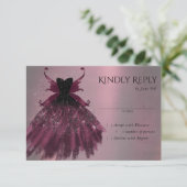 Gothic Fairy Fuchsia Gown | Punk Roze Magenta RSVP Kaartje (Staand voorkant)
