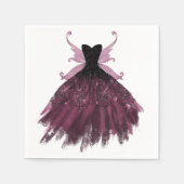 Gothic Fairy Fuchsia Gown | Punk Roze Magenta Servet (Voorkant)