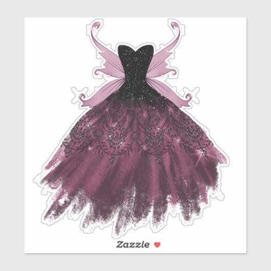 Gothic Fairy Fuchsia Gown | Punk Roze Magenta Sticker (Vel)