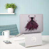 Gothic Fairy Fuchsia Gown | Punk Roze Magenta Sticker (Laptop op bureau)
