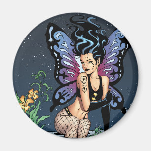 Gothic Fairy Grave Sitting with Tears by Al Rio Magneet