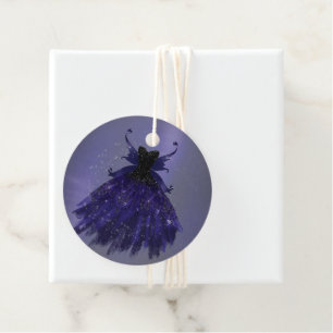 Gothic Fairy Indigo Gown Deep Royal Paarse Sheen Bedankjes Labels