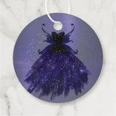 Gothic Fairy Indigo Gown | Deep Royal Paarse Sheen Bedankjes Labels (Voorkant)