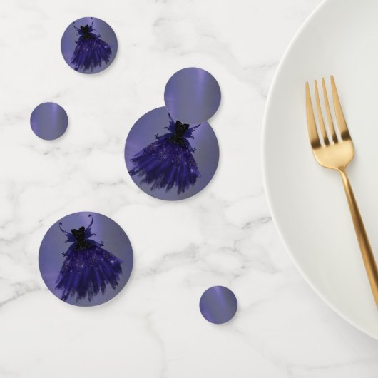 Gothic Fairy Indigo Gown | Deep Royal Paarse Sheen Confetti (Groep)