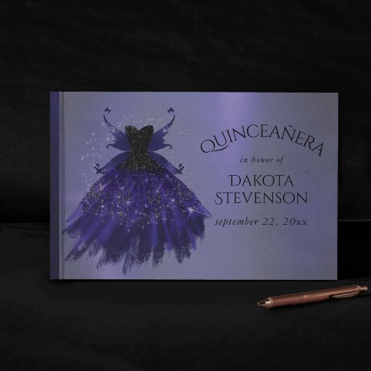 Gothic Fairy Indigo Gown | Deep Royal Paarse Sheen Gastenboek
