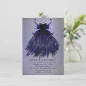 Gothic Fairy Indigo Gown | Deep Royal Paarse Sheen Kaart (Staand voorkant)
