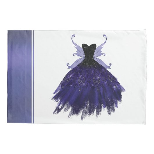 Gothic Fairy Indigo Gown | Deep Royal Paarse Sheen Kussensloop (Achterkant)