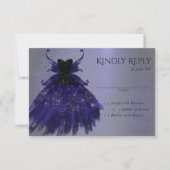 Gothic Fairy Indigo Gown | Deep Royal Paarse Sheen RSVP Kaartje (Voorkant)