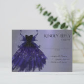Gothic Fairy Indigo Gown | Deep Royal Paarse Sheen RSVP Kaartje (Staand voorkant)