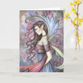 Gothic Fairy Kaart Waterverf Fairy (Gele Bloem)