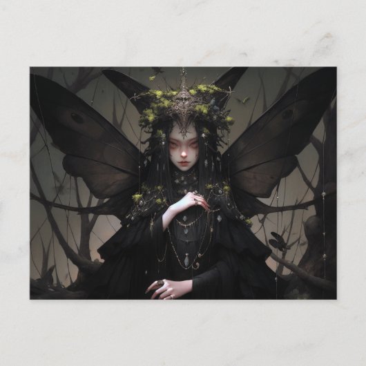Gothic Fairy Meisje Fantasy Kunst Briefkaart (Voorkant)