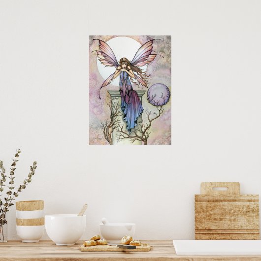 Gothic Fairy Moon Celestial Poster Print (Keuken)