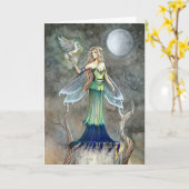 Gothic Fairy Pegasus Kaart ~ Blank (Gele Bloem)