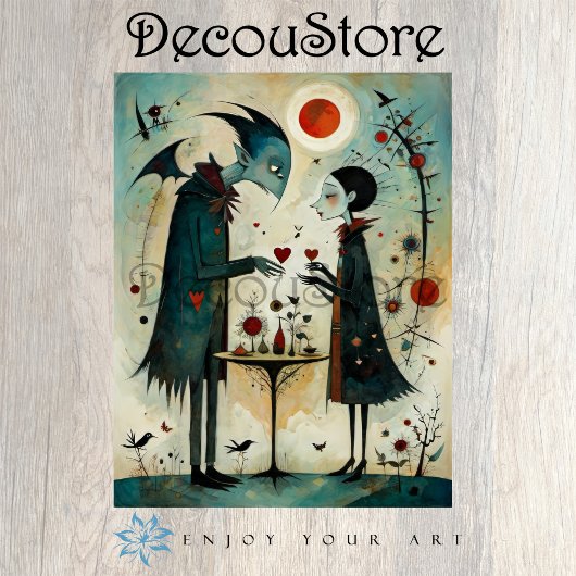 Gothic Fairy Tale Couple Decoupage Tissuepapier