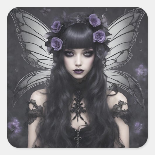 Gothic Fairy Vierkante Sticker (Voorkant)