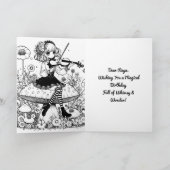Gothic Fairy Viola spelen op een paddenstoelverjaa Kaart (Binnen)
