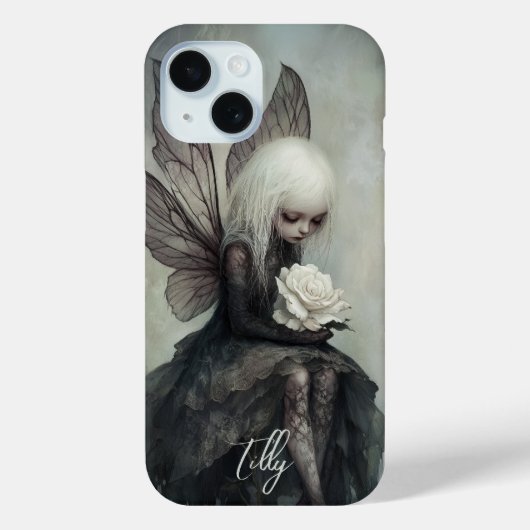 Gothic Fairy & White Rose | Custom Dark Fantasy Case-Mate iPhone Case (Achterkant)