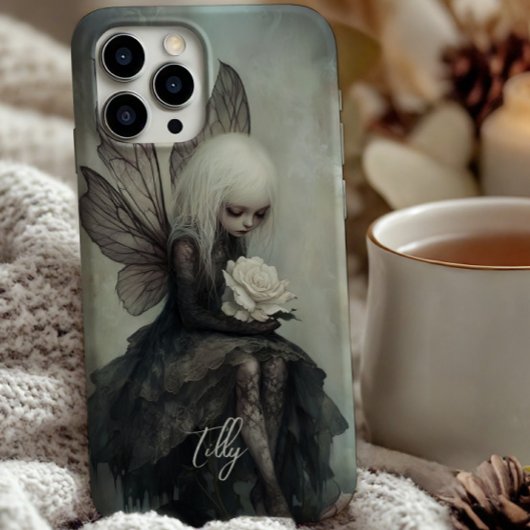 Gothic Fairy & White Rose | Custom Dark Fantasy Case-Mate iPhone Case