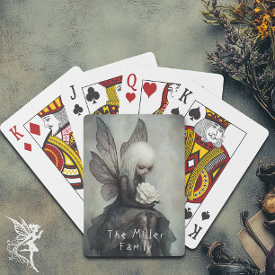 Gothic Fairy & White Rose Custom Dark Fantasy Pokerkaarten