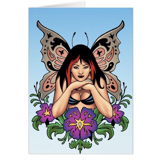 Gothic Fairy with Flowers, Butterfly Wings by Al R (Voorkant)