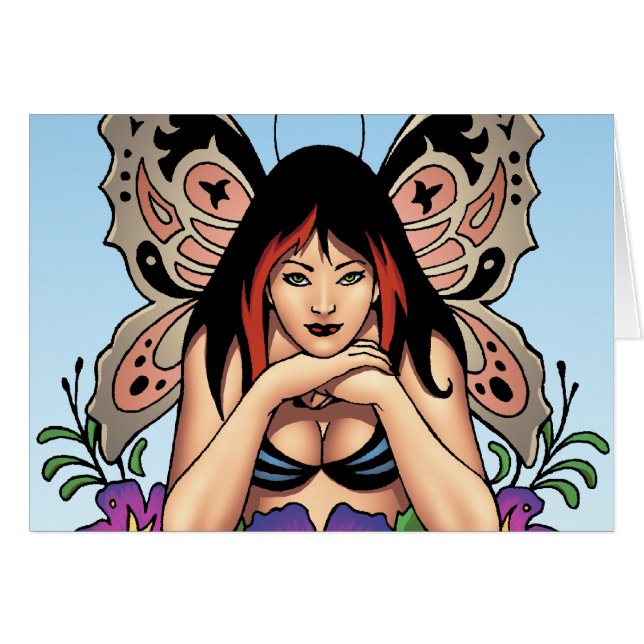 Gothic Fairy with Flowers, Butterfly Wings by Al R (Voorkant Horizontaal)