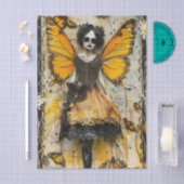 Gothic Fairy Yellow Wings Dark Fantasy Decoupage Tissuepapier (Craft)
