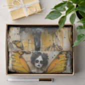 Gothic Fairy Yellow Wings Dark Fantasy Decoupage Tissuepapier (Geschenk)