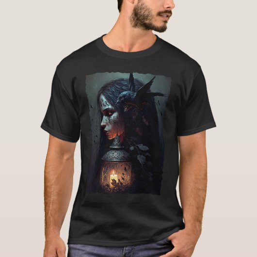 Gothic Fairycore Aesthetic Dark Horror Grunge T-shirt (Voorkant)
