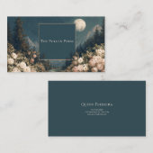 Gothic Fairytale Celestial Full Moon Rose Scenery Visitekaartje (Voorkant / Achterkant)