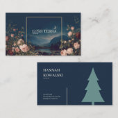 Gothic Fairytale Crescent Moon Lake Floral Visitekaartje (Voorkant / Achterkant)