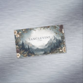 Gothic Fairytale Floral Frame Mountain Moon Scene Magnetisch Visitekaartje (Voorbeeld)